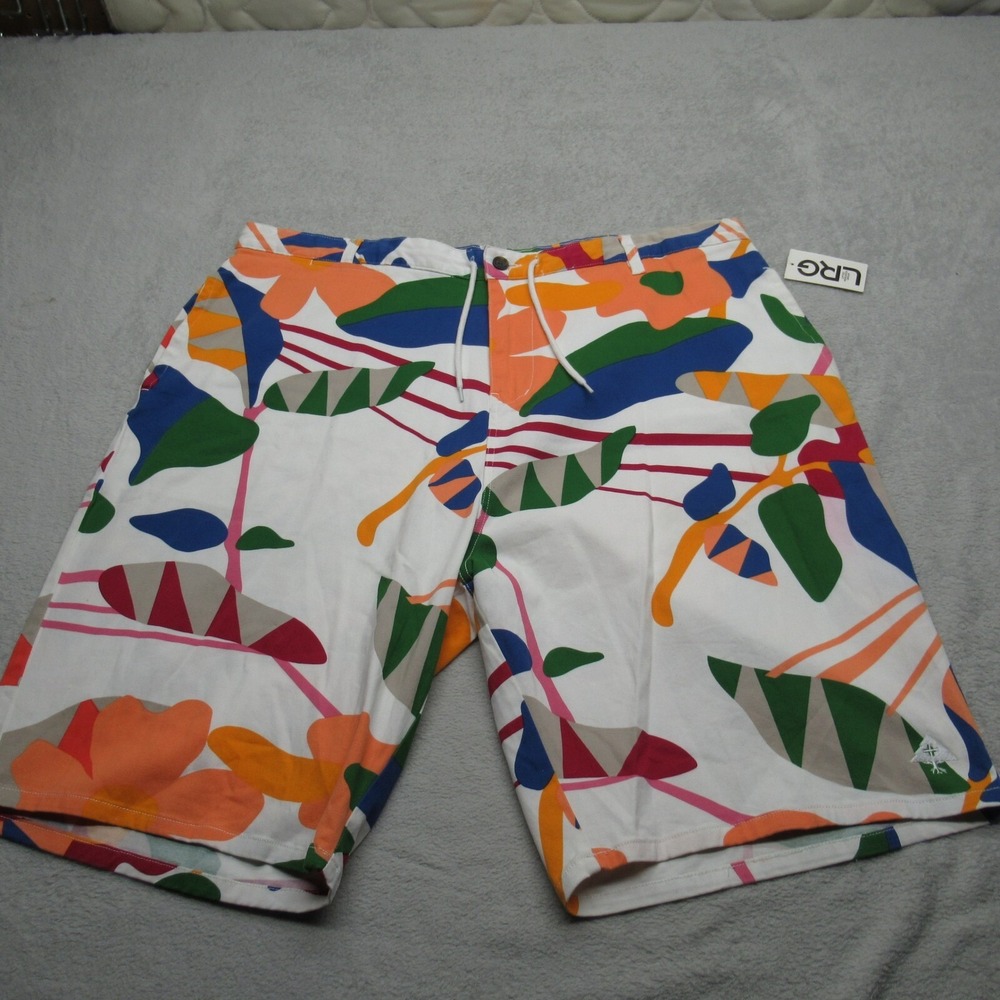LRG Shorts Mens 44 Multicolor Choppa Denim Jean Zip Fly Drawstring Waist NWD - Picture 3 of 16